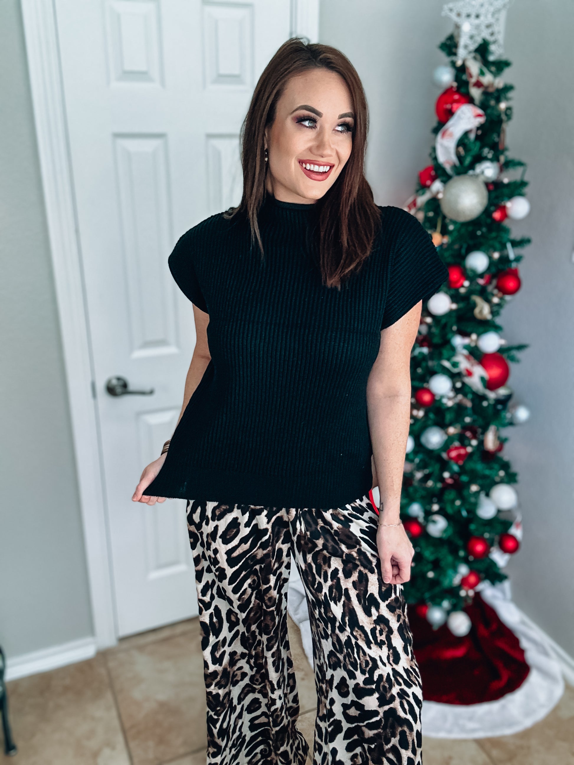 Perfect Score Sweater Top - Black - Southern Divas Boutique