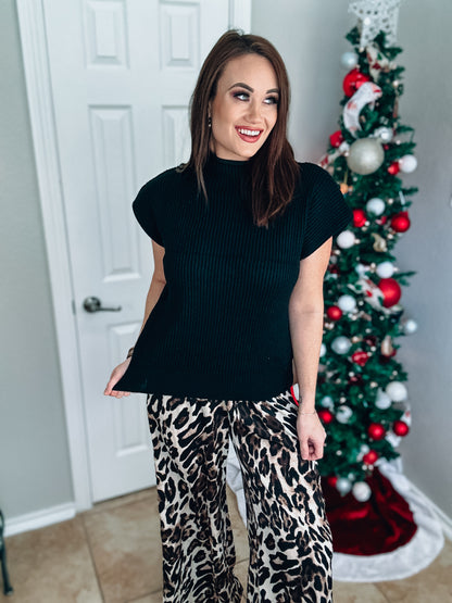 Perfect Score Sweater Top - Black - Southern Divas Boutique