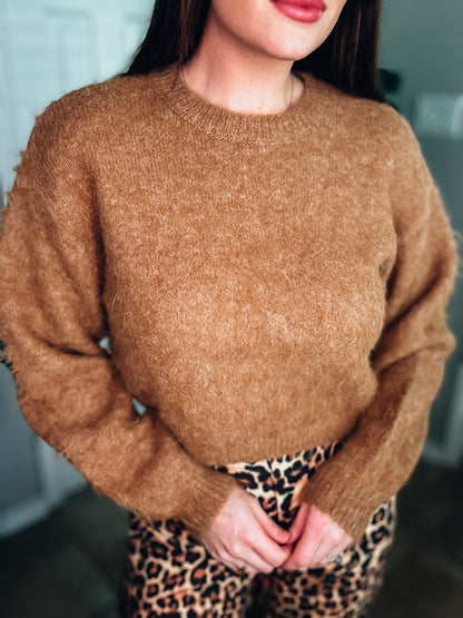 Latte Run Cropped Sweater - Southern Divas Boutique