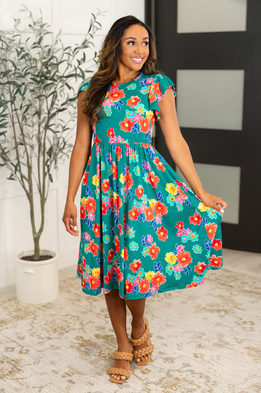 Daisy Me Rollin' Flutter Sleeve Dress - Southern Divas Boutique