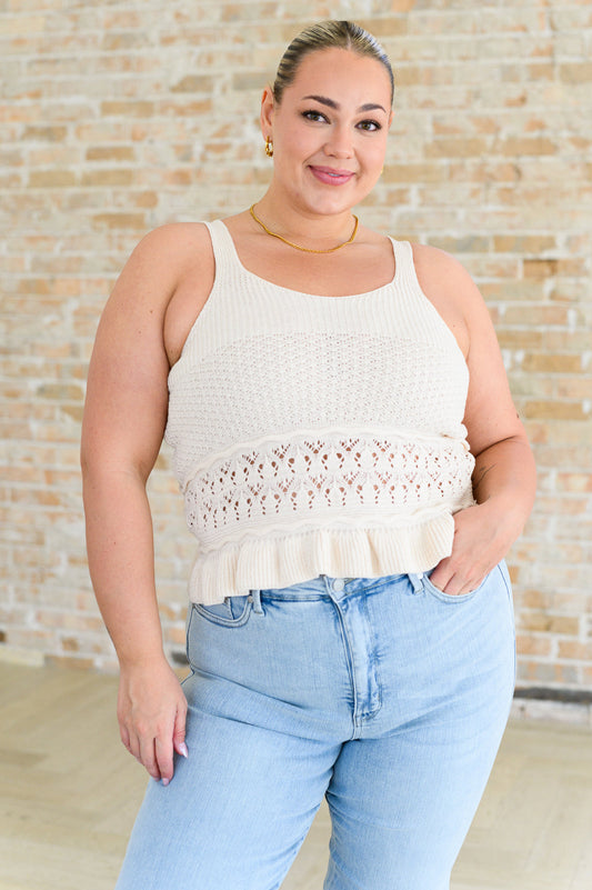 Day Dancing Ruffle Knit Tank Top - Southern Divas Boutique