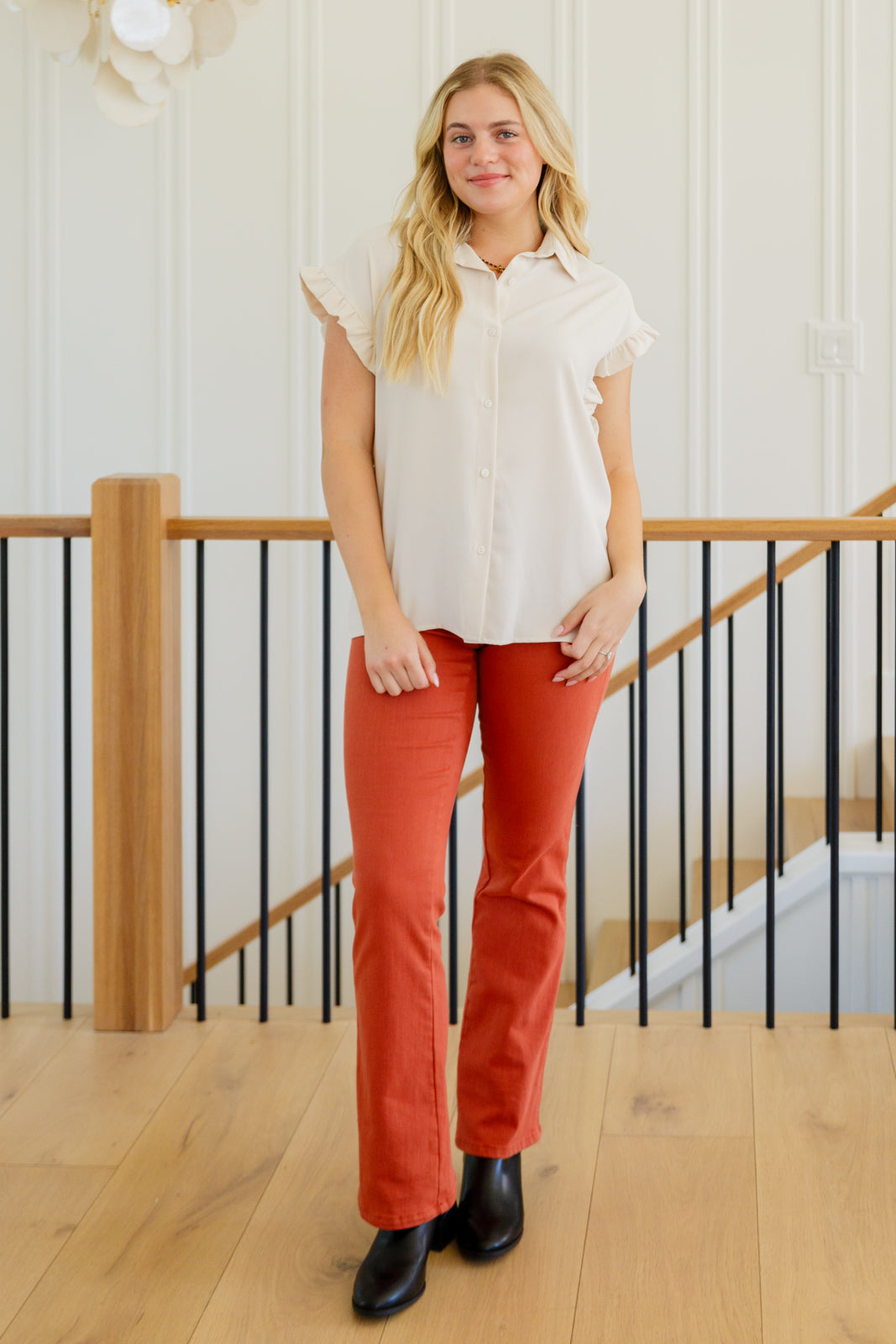 Day Date Ruffle Sleeved Blouse - Southern Divas Boutique