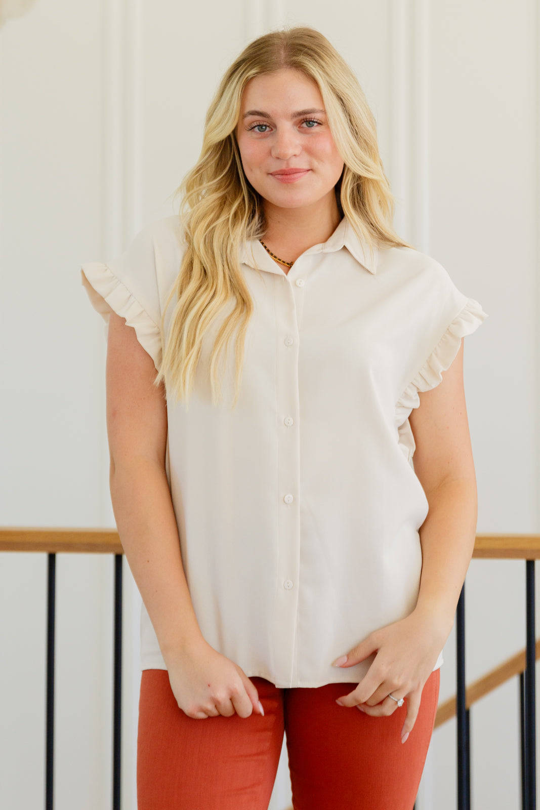Day Date Ruffle Sleeved Blouse - Southern Divas Boutique