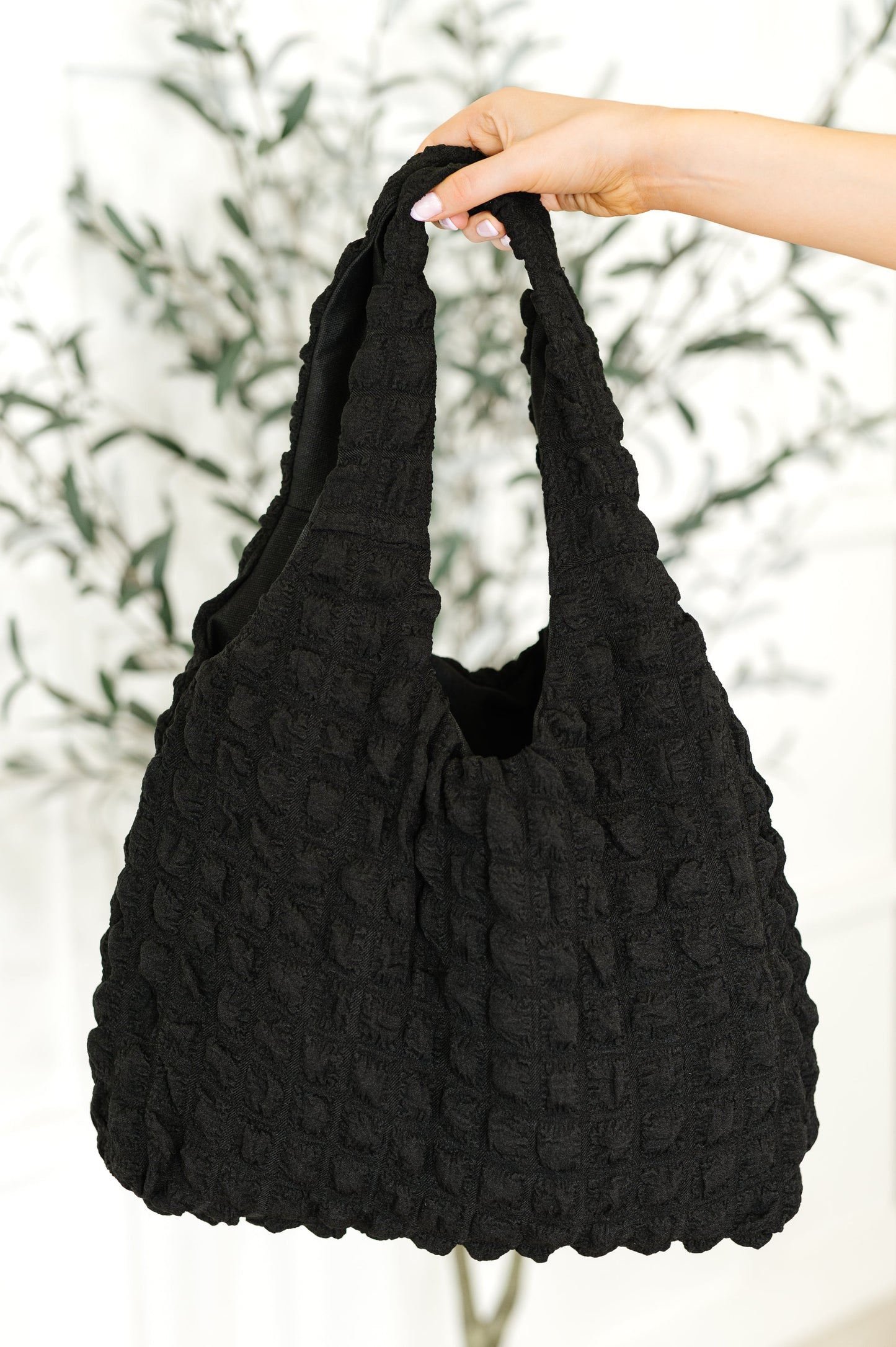 Day Out Cloud Tote Bag In Black - Southern Divas Boutique