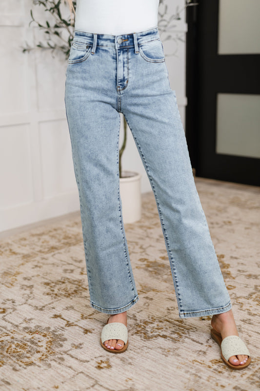 Debbie High Rise Stone Wash Straight Fit Jeans - Southern Divas Boutique
