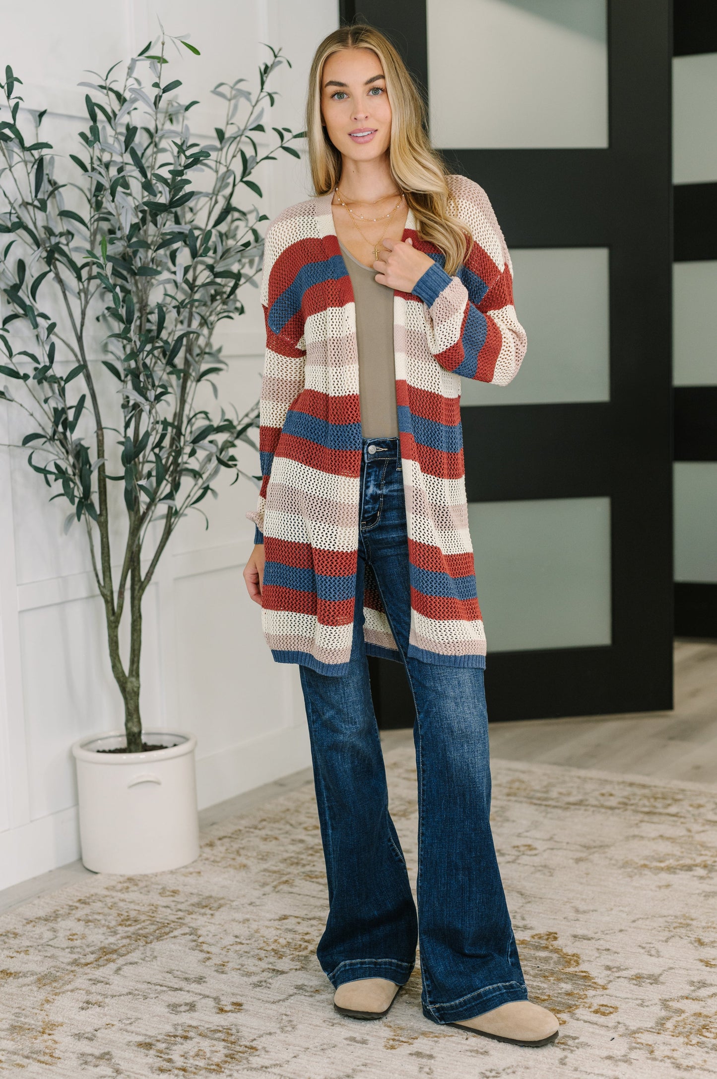 Definitely Dapper Striped Knit Cardigan - Southern Divas Boutique