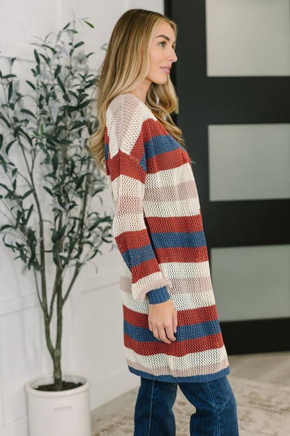 Definitely Dapper Striped Knit Cardigan - Southern Divas Boutique