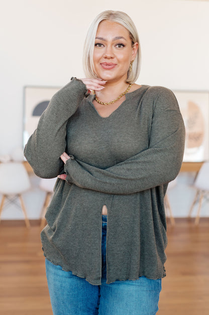 Don't Be Careless Ribbed Knit Top - Southern Divas Boutique