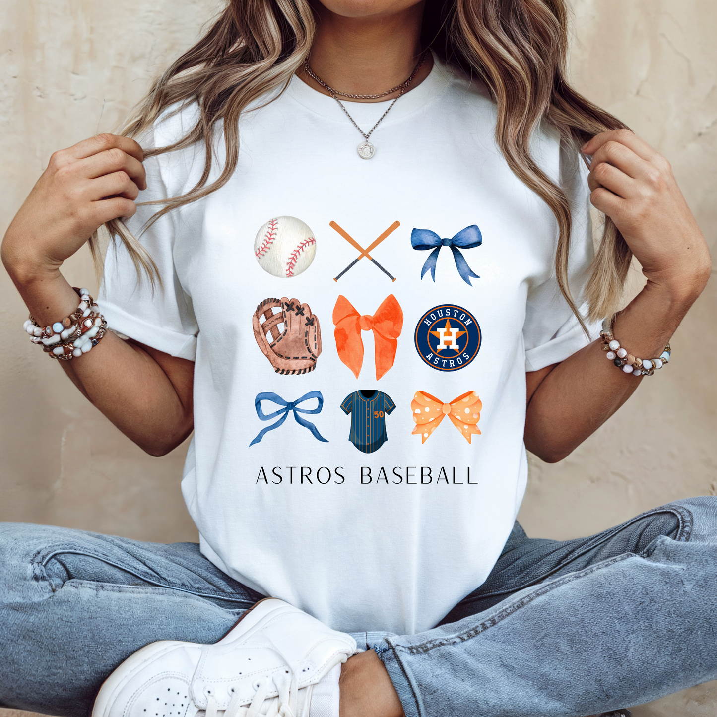 Houston Astros Baseball Coquette Tee - Southern Divas Boutique