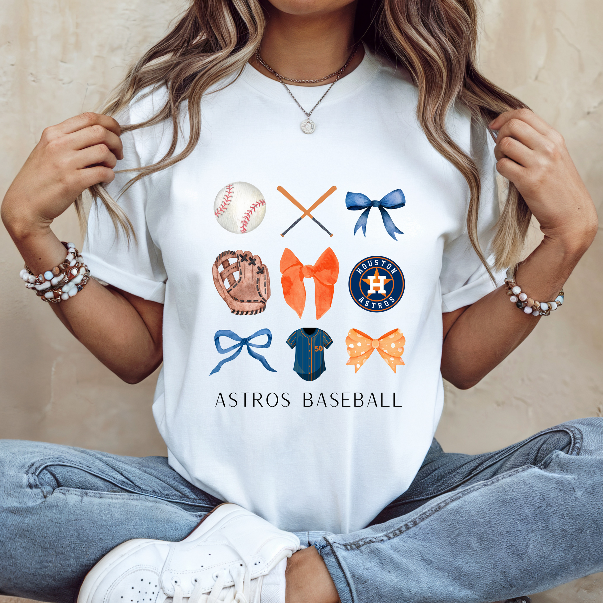 Houston Astros Baseball Coquette Tee - Southern Divas Boutique