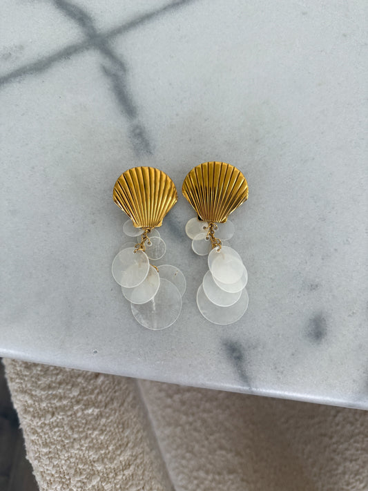 PEARL SEASHELL EARRINGS - Southern Divas Boutique