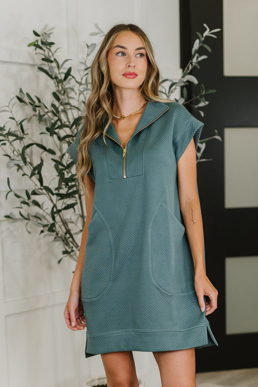 Easy Hustle High Neck Dress in Ash Jade - Southern Divas Boutique