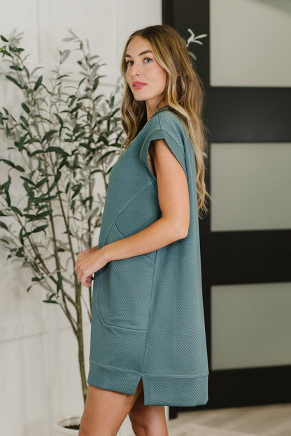 Easy Hustle High Neck Dress in Ash Jade - Southern Divas Boutique