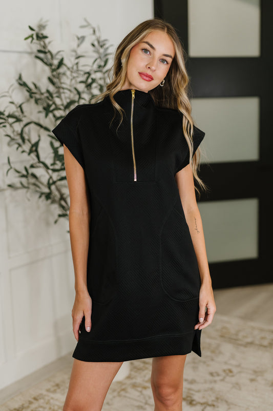 Easy Hustle High Neck Dress in Black - Southern Divas Boutique