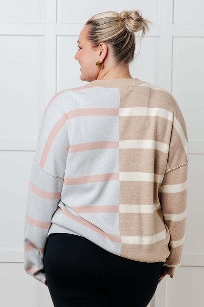 Exceptional Thought Striped Patchwork Sweater - Southern Divas Boutique
