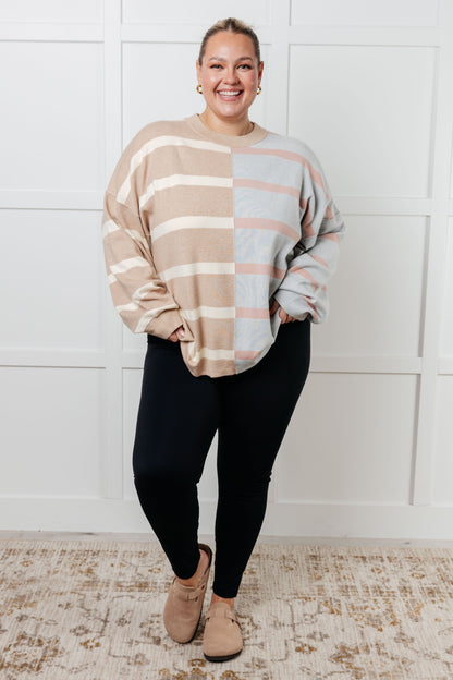 Exceptional Thought Striped Patchwork Sweater - Southern Divas Boutique