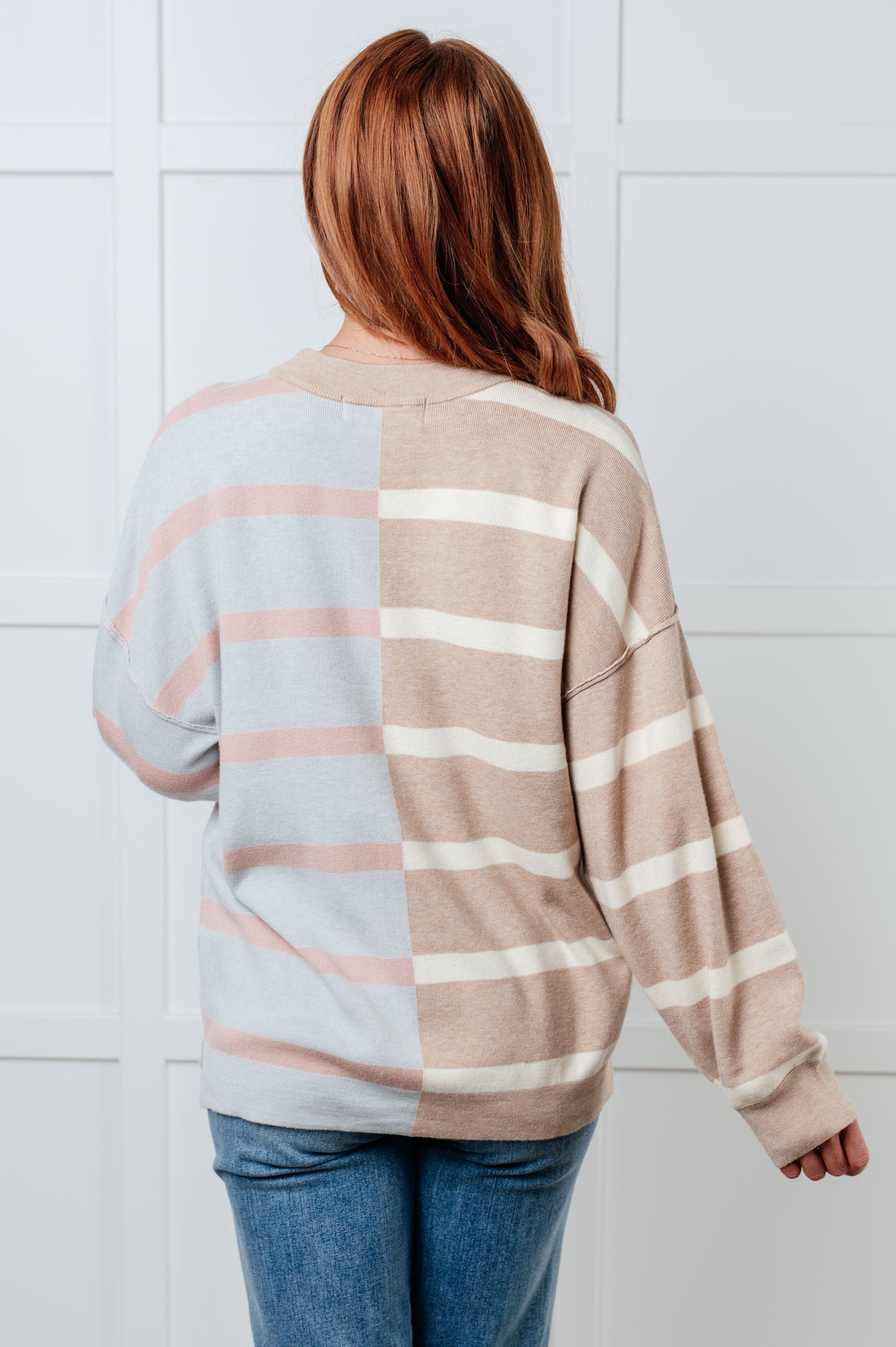 Exceptional Thought Striped Patchwork Sweater - Southern Divas Boutique