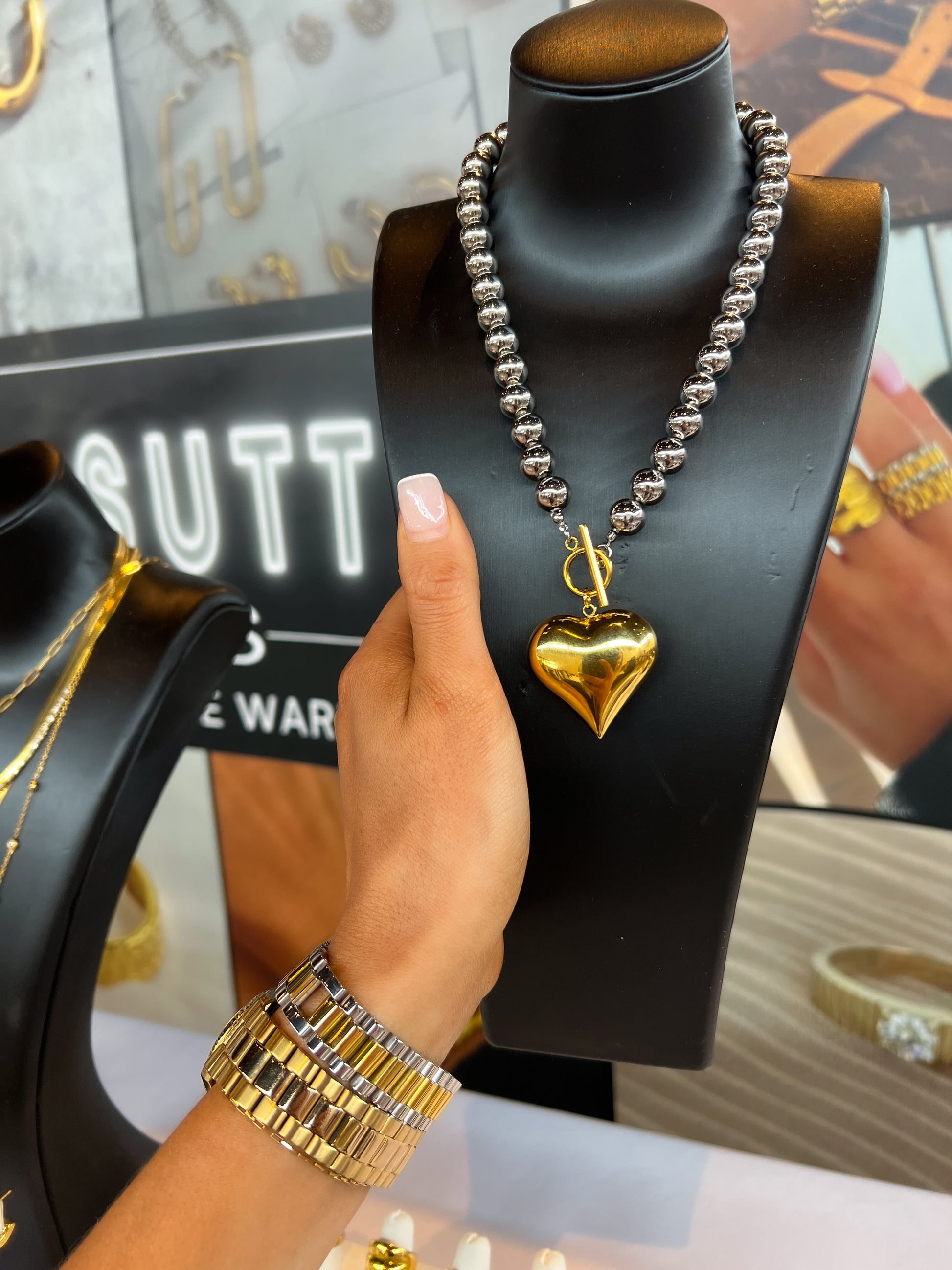 GLAM HEART NECKLACE - Southern Divas Boutique