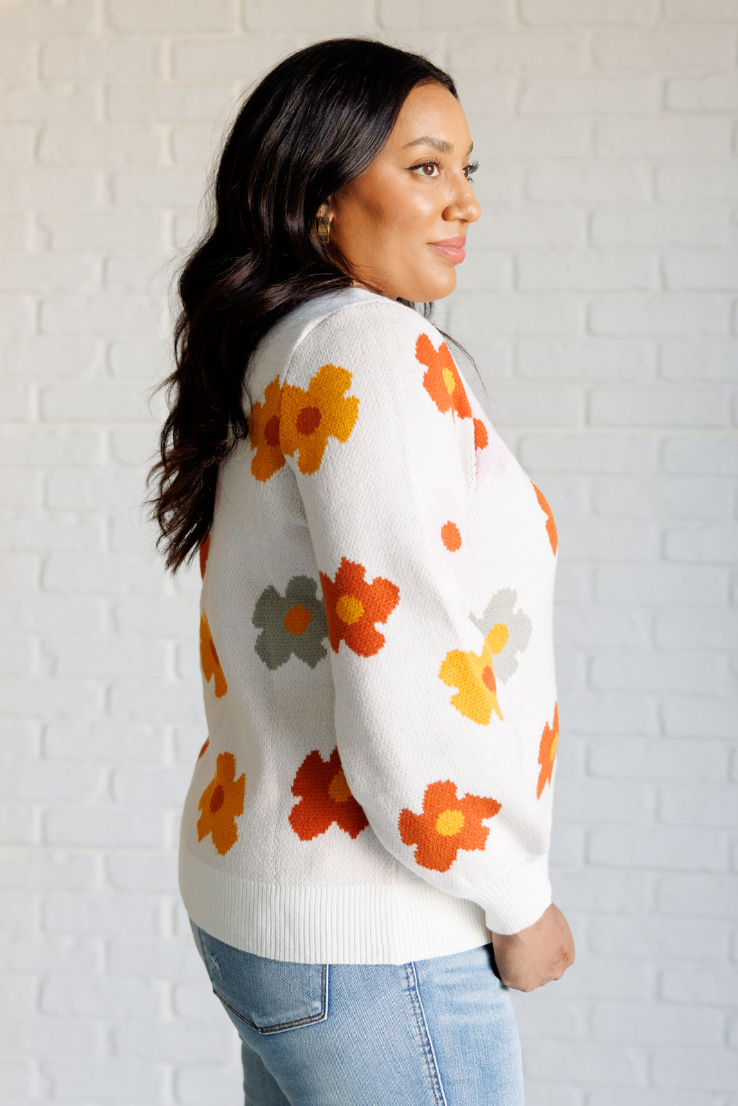 Falling Flowers Floral Sweater - Southern Divas Boutique