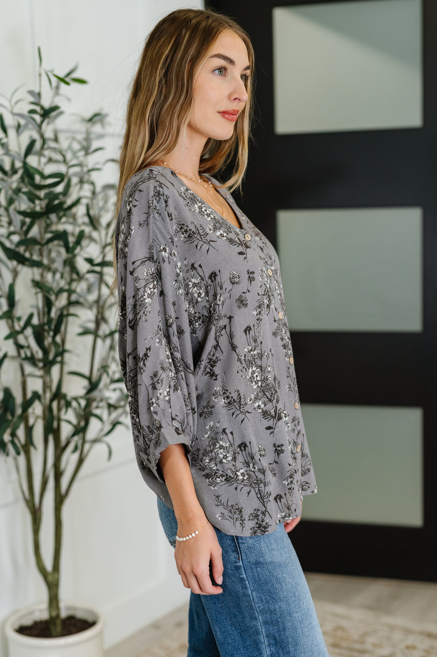 Falling in Deep Crinkle Woven Blouse Dune Grey - Southern Divas Boutique