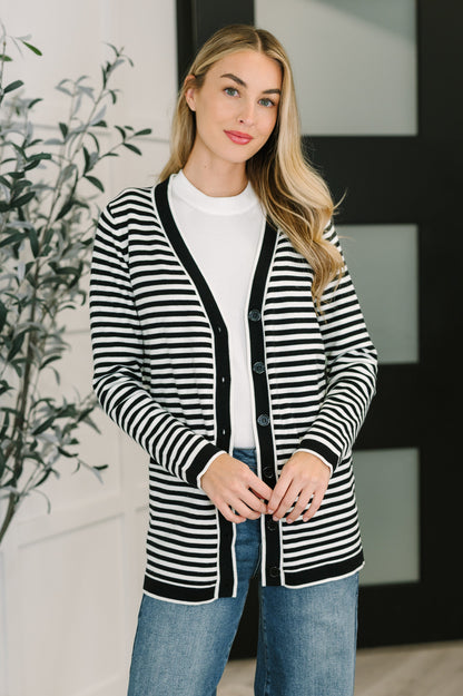 Finagle Your Way Striped Cardigan - Southern Divas Boutique