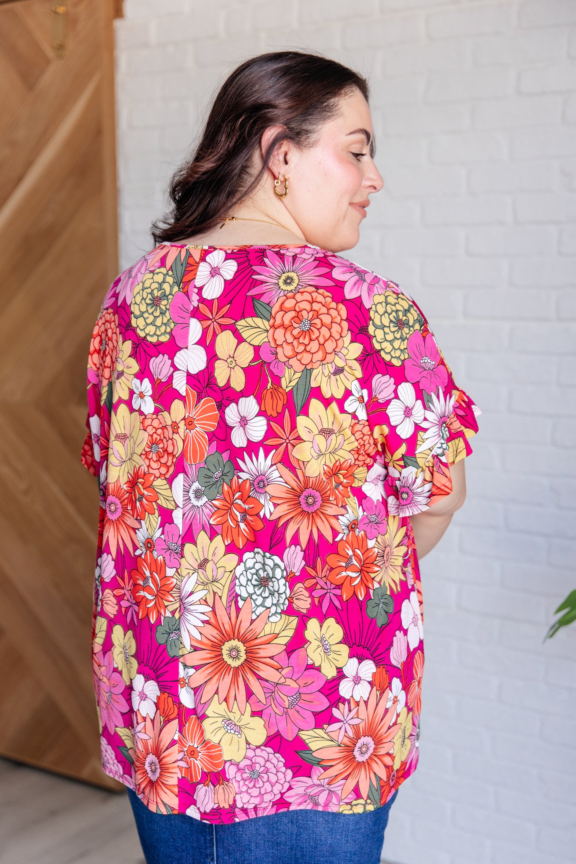 Flit About Floral Top in Pink - Southern Divas Boutique