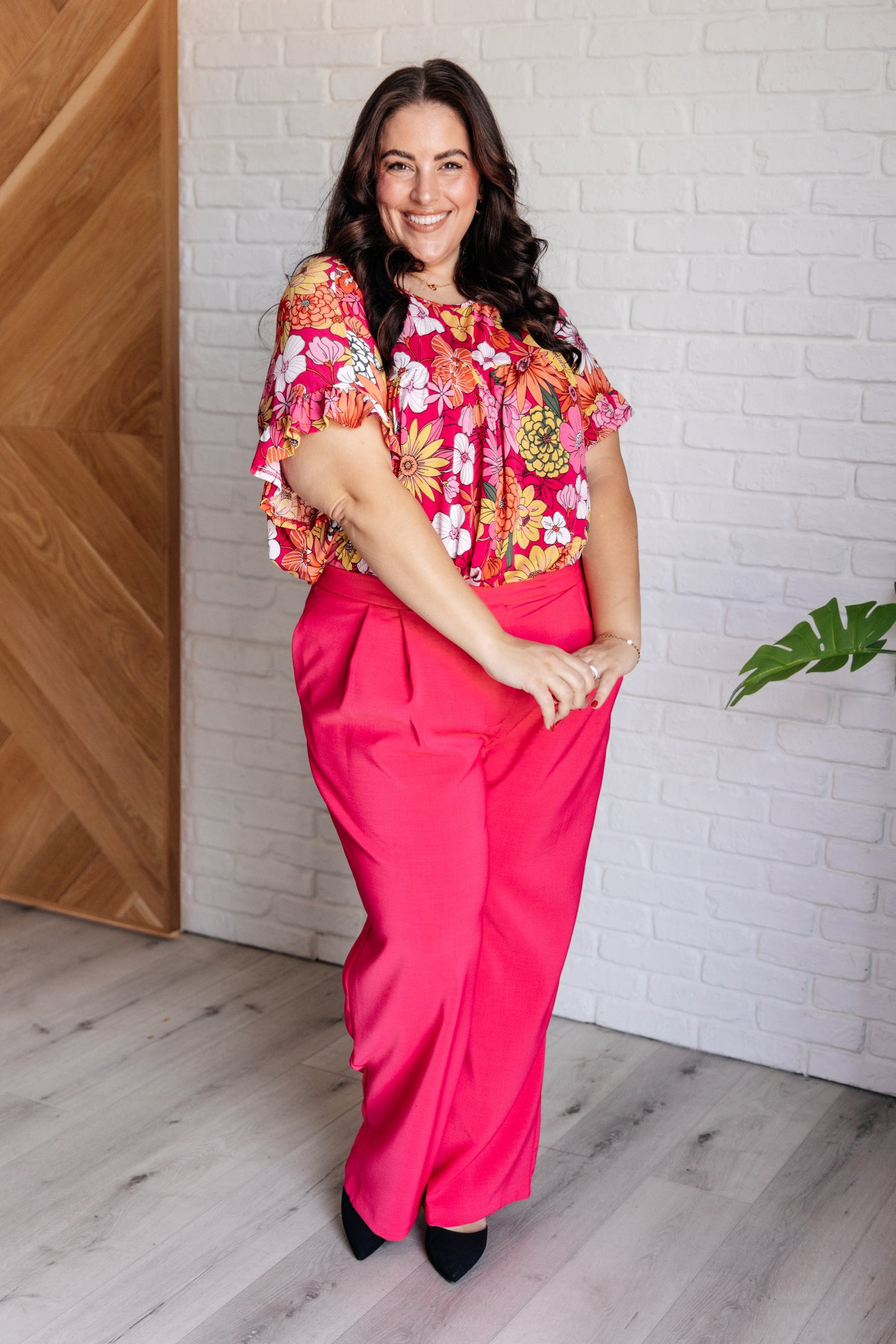 Flit About Floral Top in Pink - Southern Divas Boutique