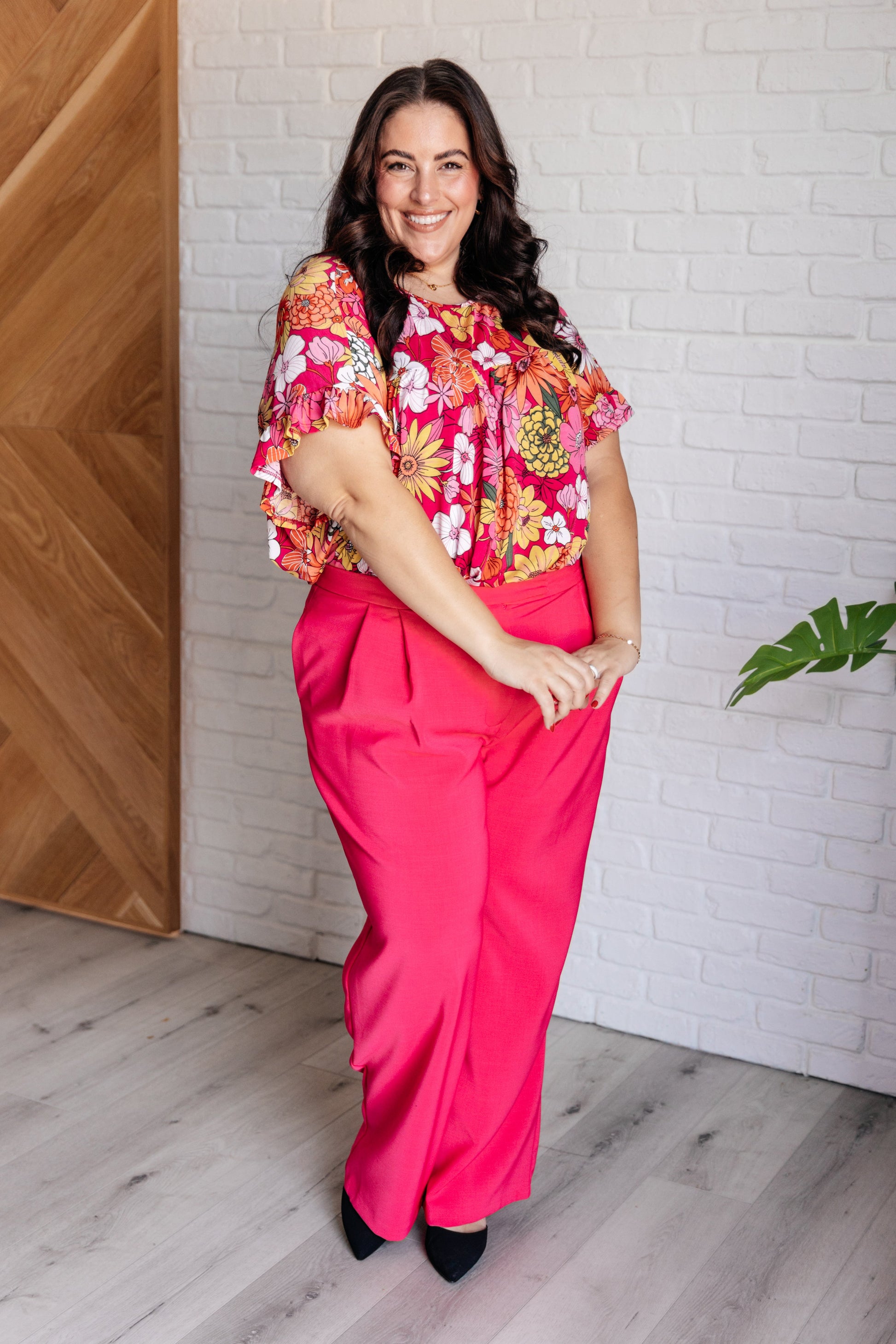 Flit About Floral Top in Pink - Southern Divas Boutique