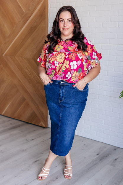 Flit About Floral Top in Pink - Southern Divas Boutique