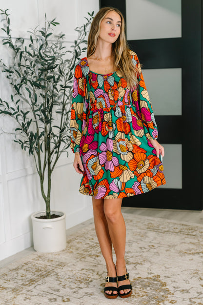 Floral Affairs Scoop Neck Dress - Southern Divas Boutique