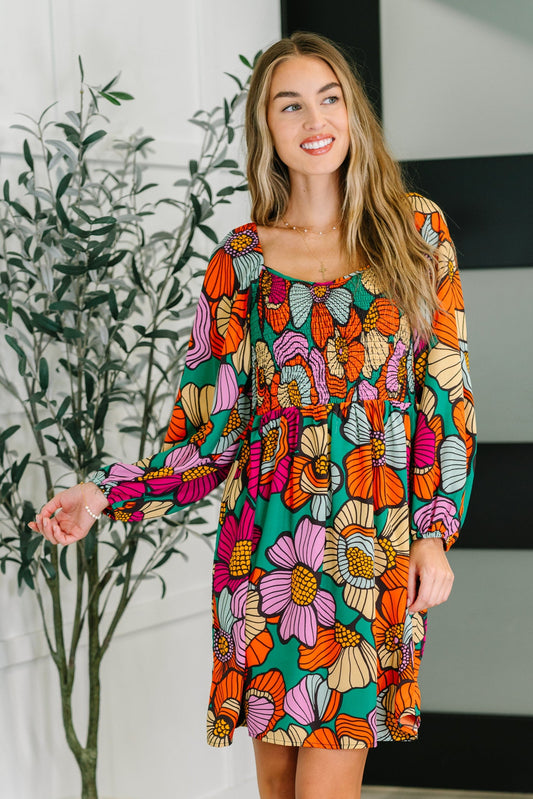 Floral Affairs Scoop Neck Dress - Southern Divas Boutique