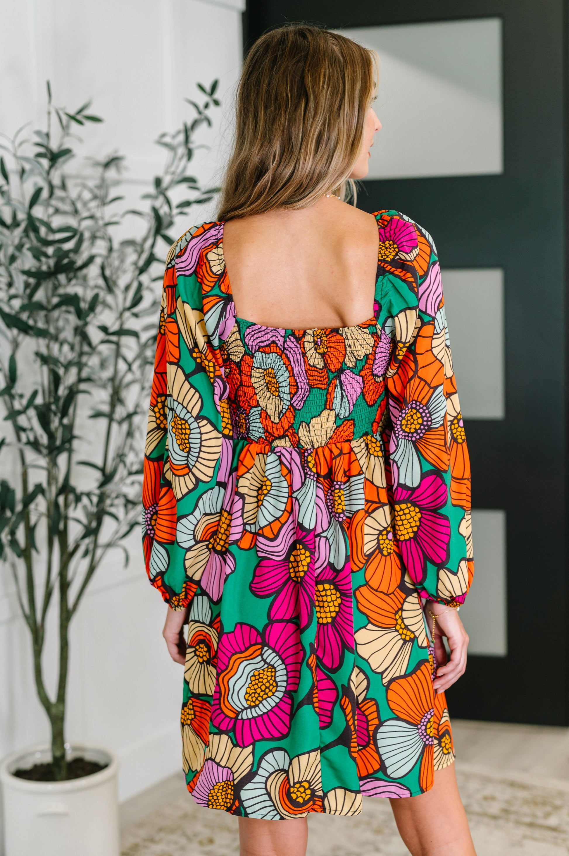 Floral Affairs Scoop Neck Dress - Southern Divas Boutique