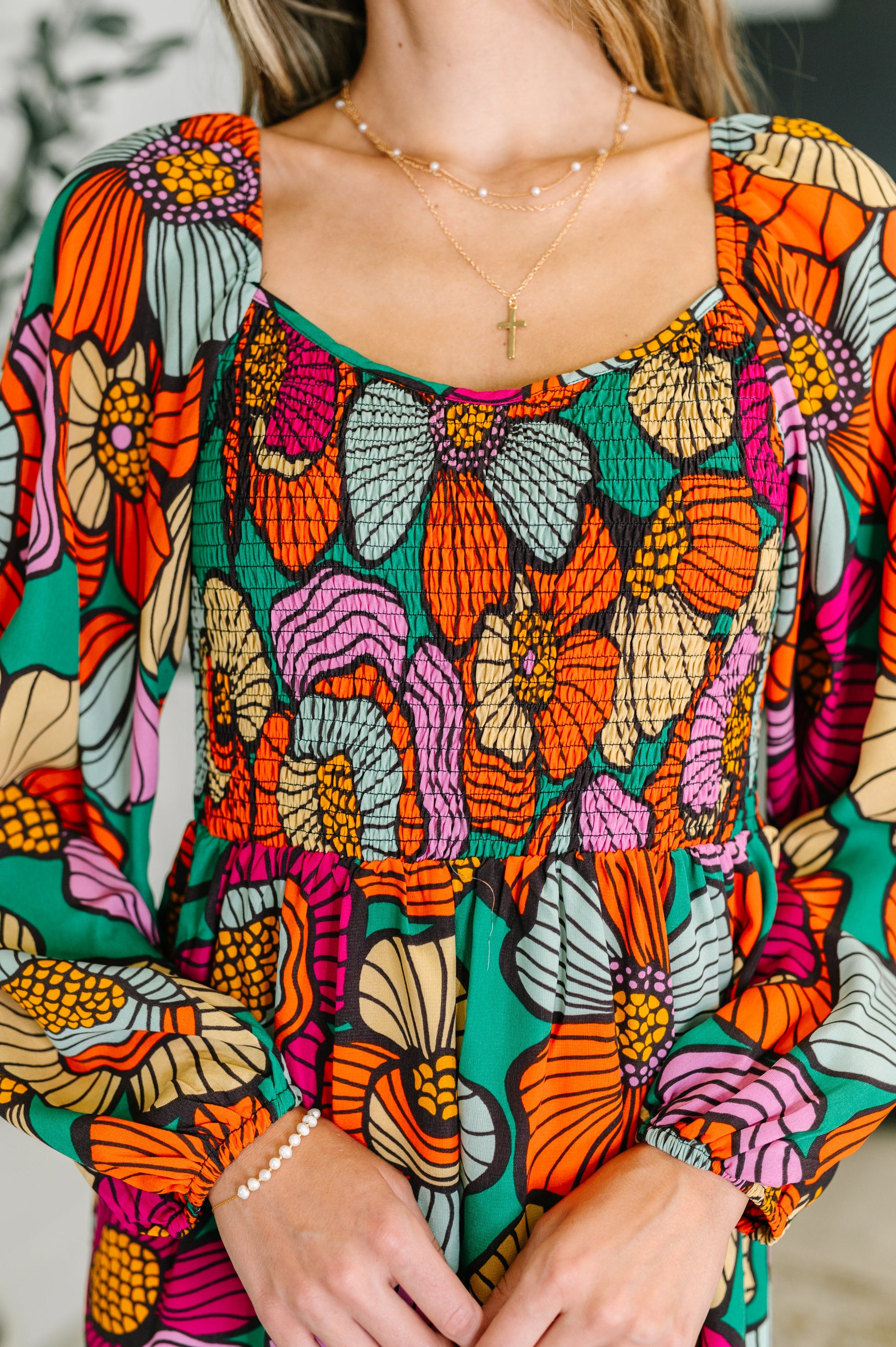 Floral Affairs Scoop Neck Dress - Southern Divas Boutique