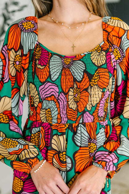Floral Affairs Scoop Neck Dress - Southern Divas Boutique