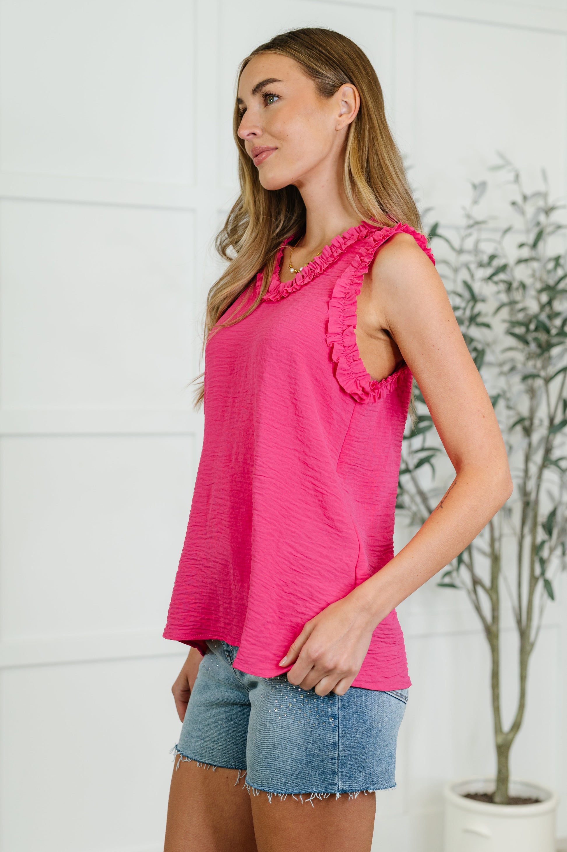 Flourish and Flare Ruffle Detail Tank - Southern Divas Boutique