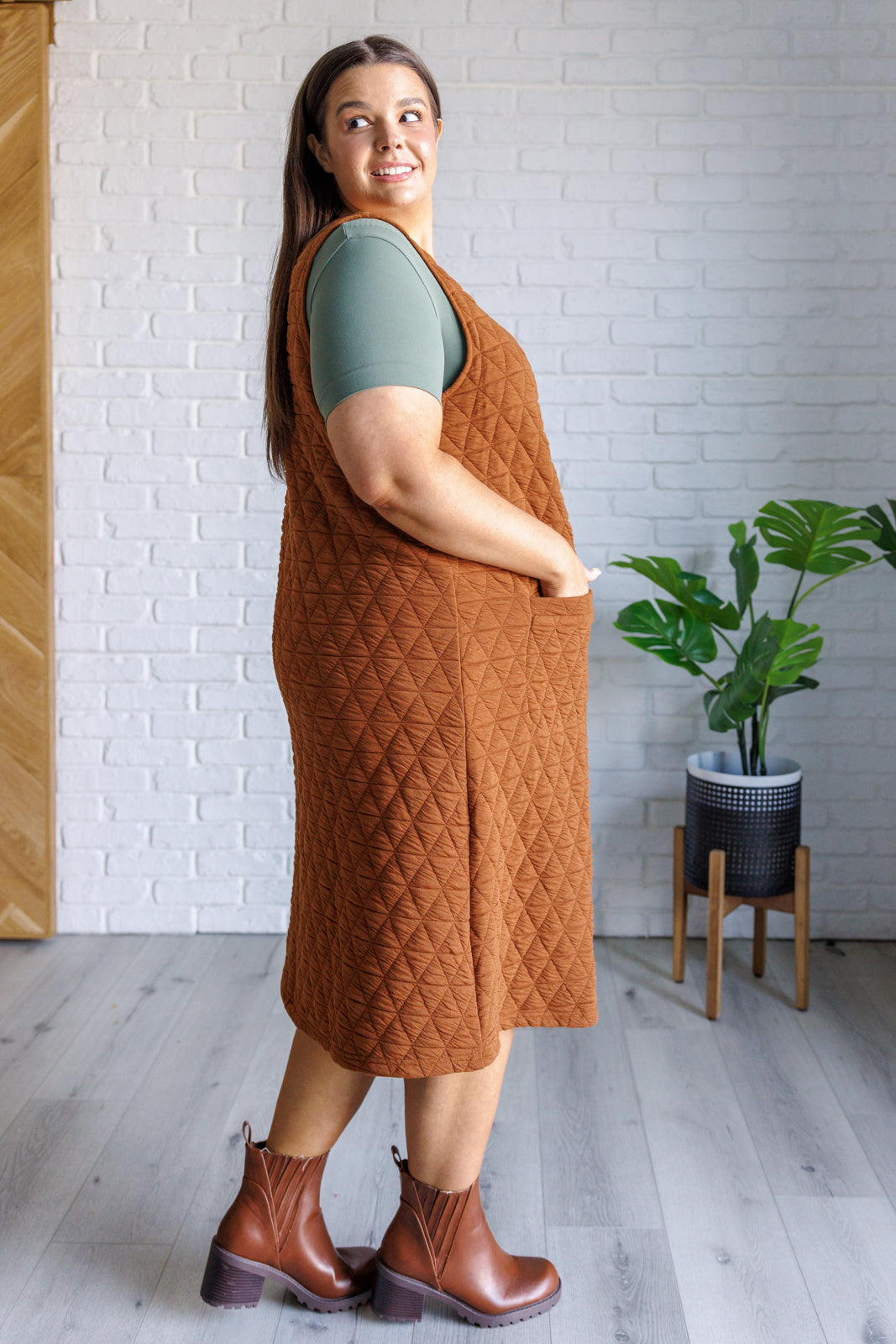 Free Falling Quilted Midi Dress - Southern Divas Boutique