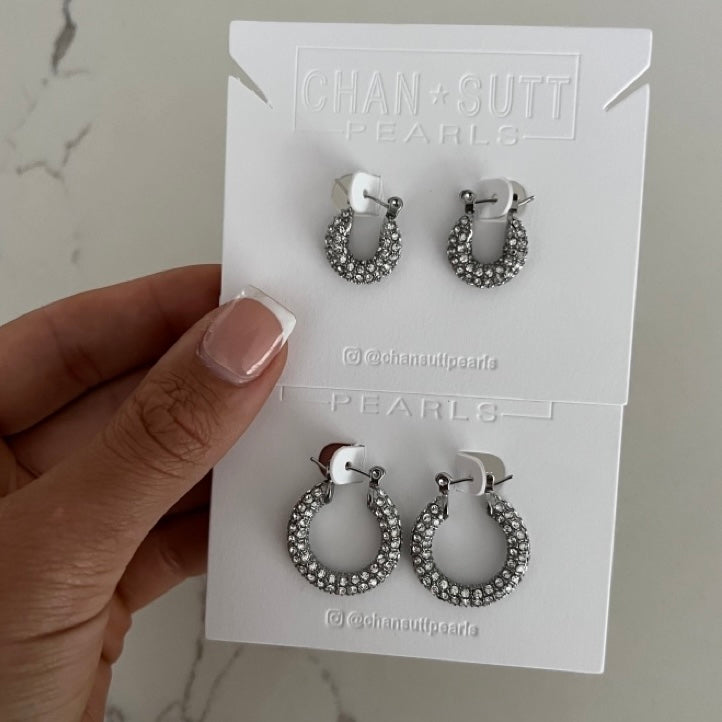 SILVER DIAMOND HOOPS - Southern Divas Boutique
