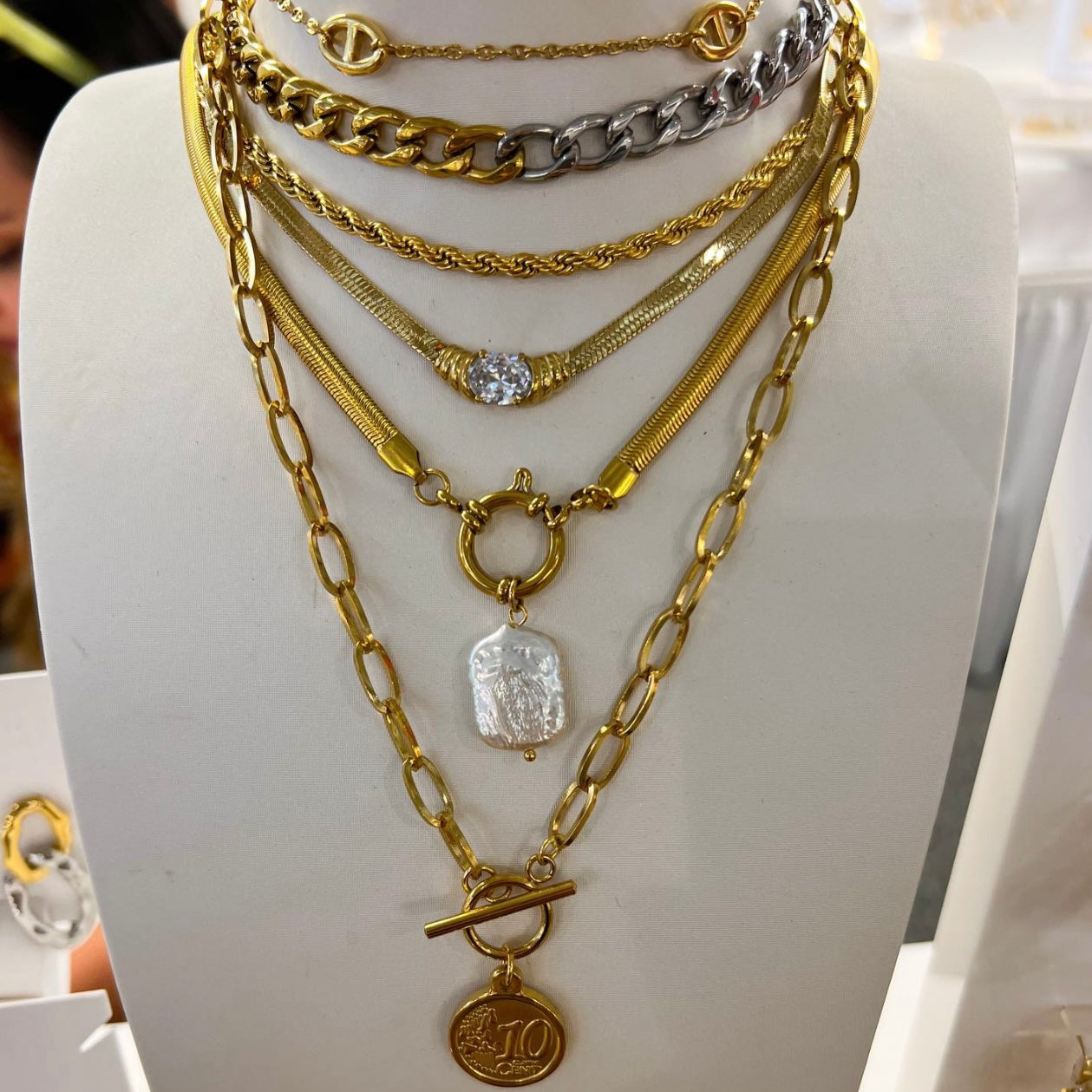 GOLD + SILVER CHAIN NECKLACE - Southern Divas Boutique