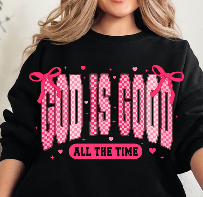God is Good Pink Bows Graphic Tee and Sweatshirt - Southern Divas Boutique