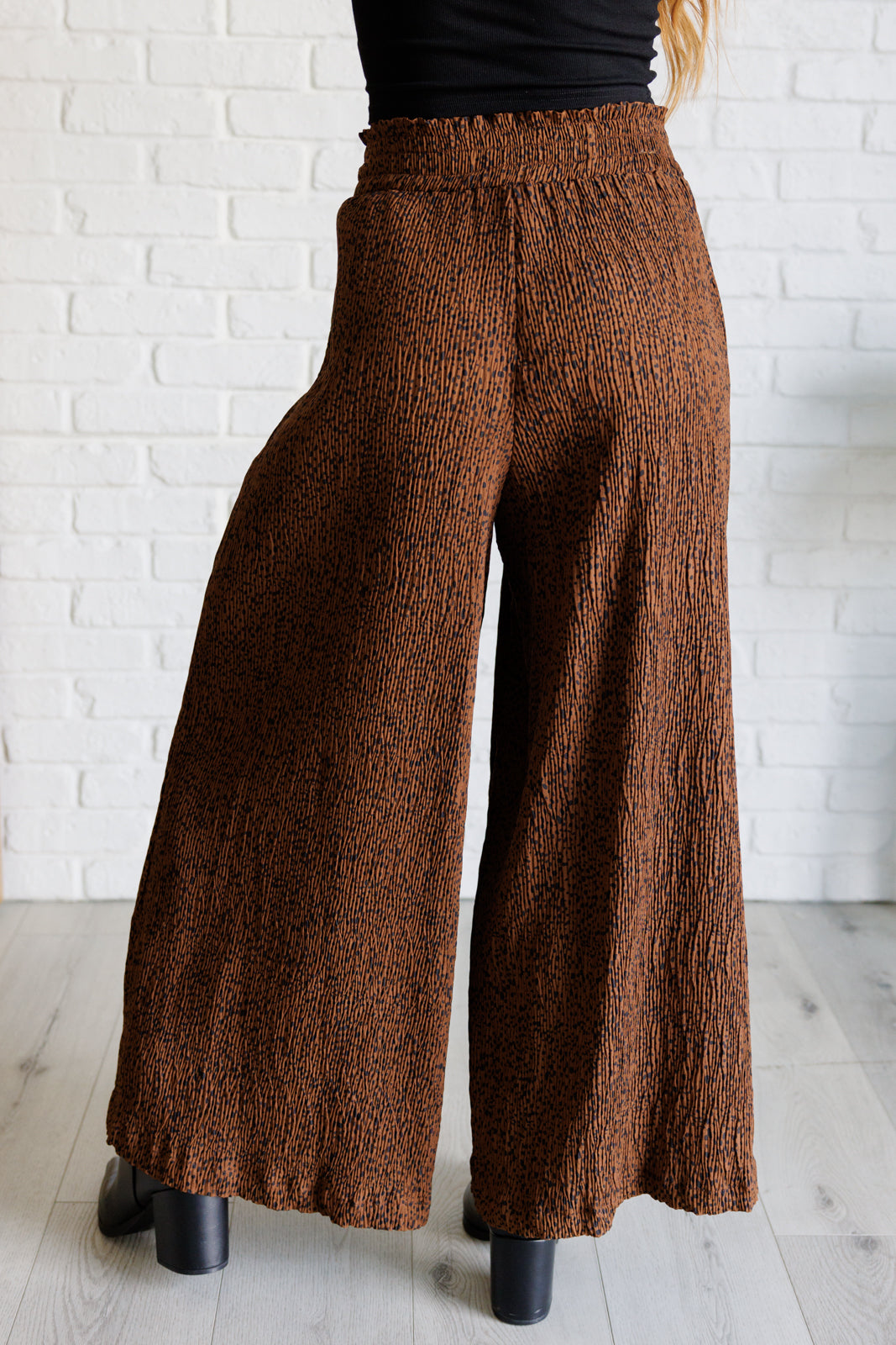 Harmony High Rise Wide Leg Pants in Brown - Southern Divas Boutique
