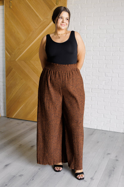 Harmony High Rise Wide Leg Pants in Brown - Southern Divas Boutique