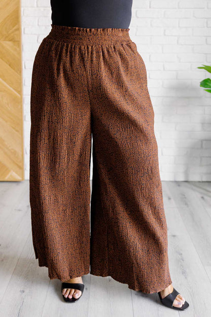 Harmony High Rise Wide Leg Pants in Brown - Southern Divas Boutique