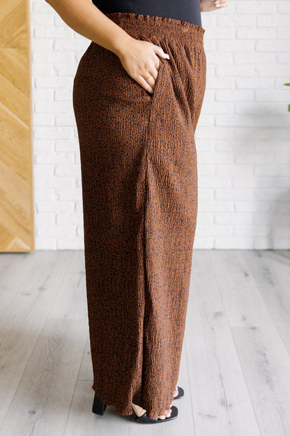 Harmony High Rise Wide Leg Pants in Brown - Southern Divas Boutique