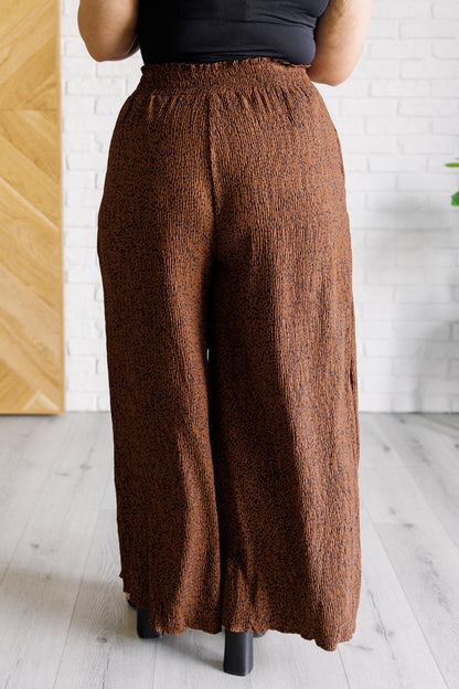 Harmony High Rise Wide Leg Pants in Brown - Southern Divas Boutique