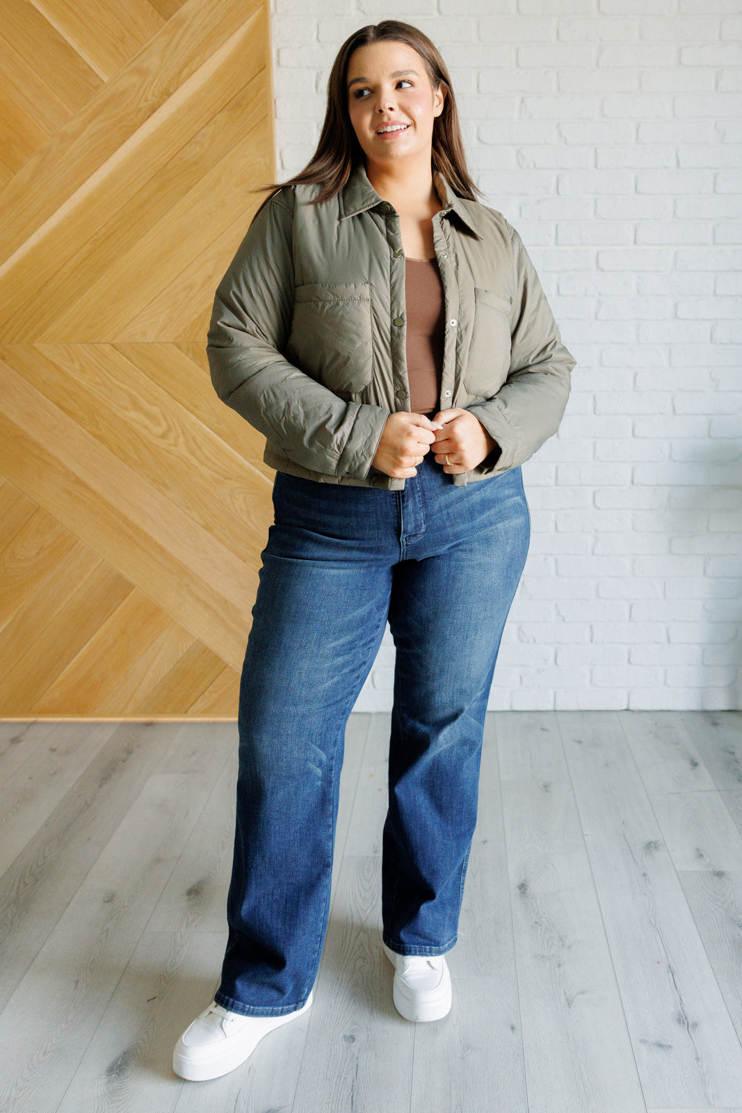 Hear Me Out Lightweight Puffer Jacket in Olive - Southern Divas Boutique