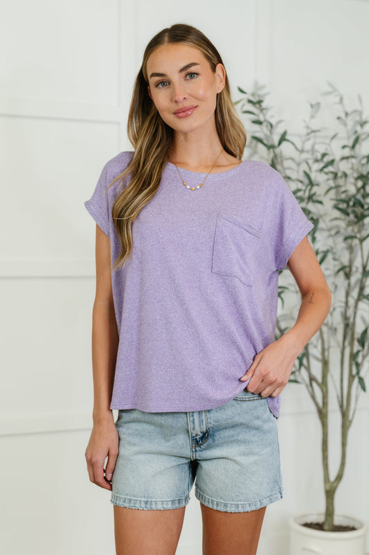 Heathered Harmony Basic Tee in Lavender - Southern Divas Boutique
