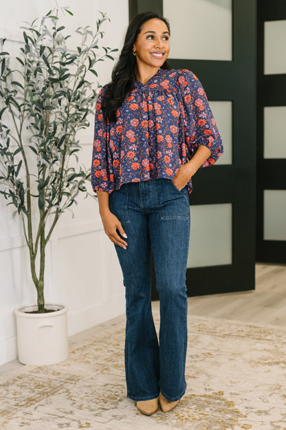 Hitherto Unknown Floral Babydoll Blouse - Southern Divas Boutique