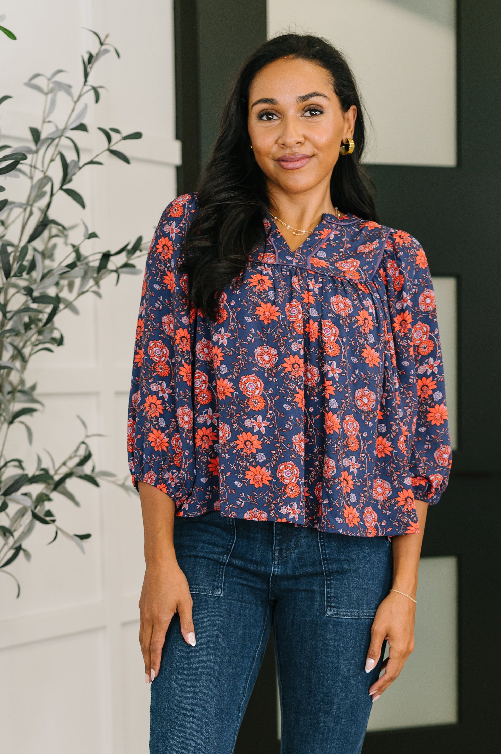 Hitherto Unknown Floral Babydoll Blouse - Southern Divas Boutique