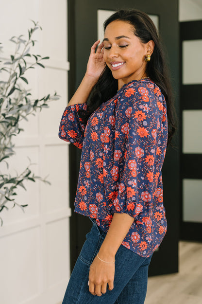 Hitherto Unknown Floral Babydoll Blouse - Southern Divas Boutique