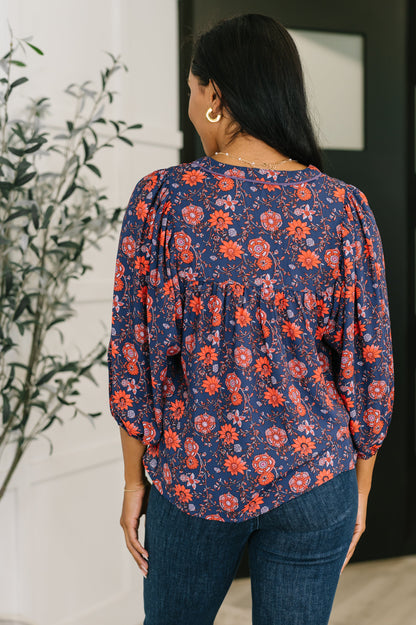 Hitherto Unknown Floral Babydoll Blouse - Southern Divas Boutique